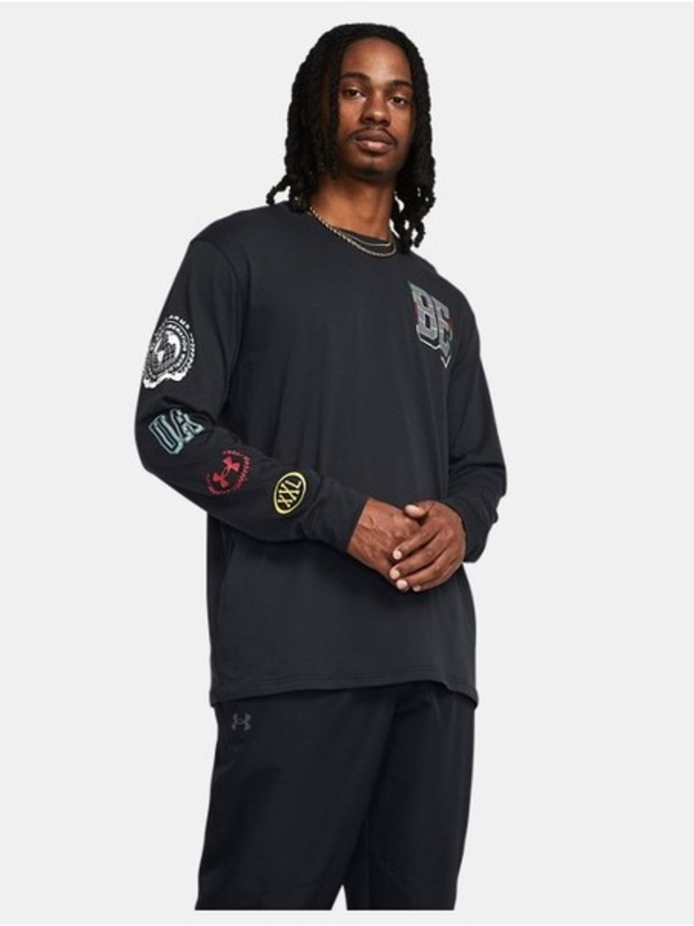 Under Armour Black Long Sleeve Graphic Crew Tee